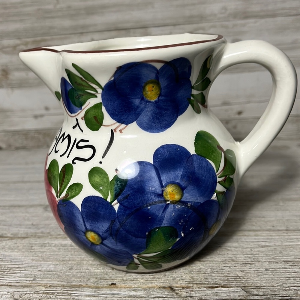Ceramiche pitcher | jug hand painted and made in Italy. Vintage (1980s)